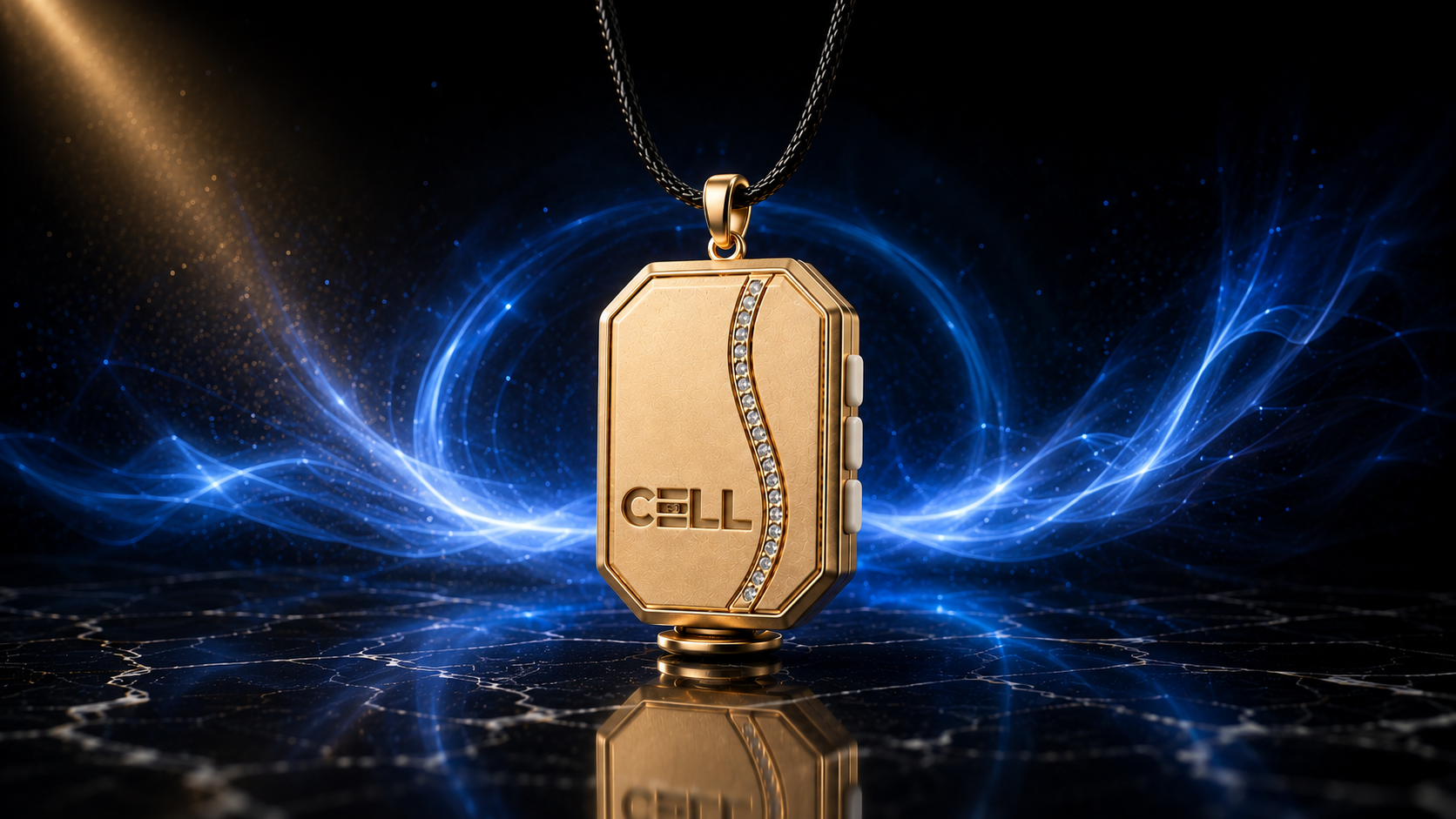 파란빛 배경의 CELL 펜던트 400 kHz 모드