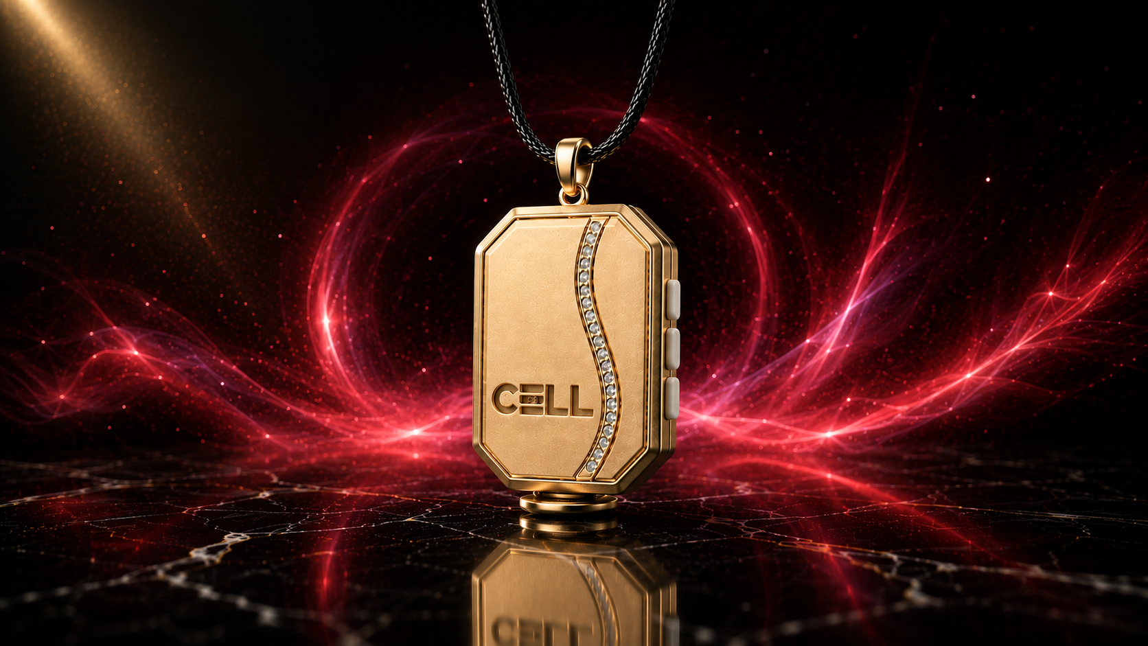 붉은빛 배경의 CELL 펜던트 500 kHz 모드